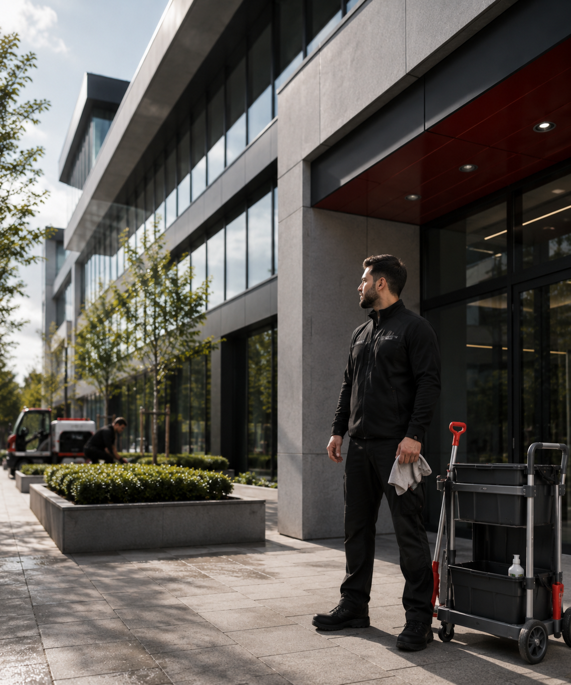 Facility-Management-Arbeiten an einem Gebäude