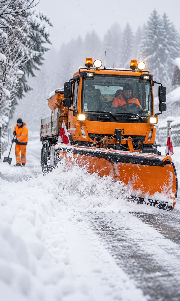 Winterdienst mit Schneepflug